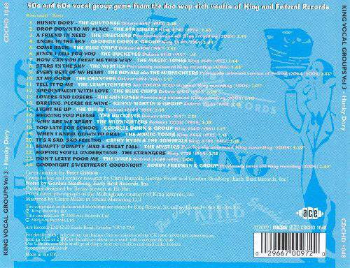 Various : King Vocal Groups Vol 3 - Hunky Dory (CD, Comp)