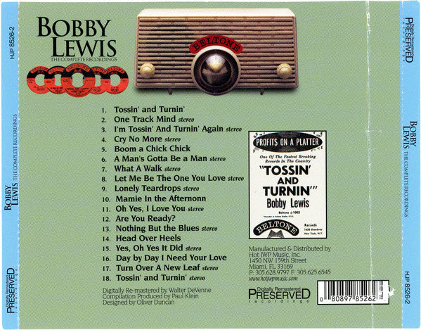 Bobby Lewis : The Complete Recordings (CD, Comp, RM)