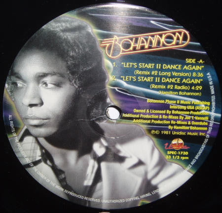 Hamilton Bohannon : Let's Start II Dance Again (12")
