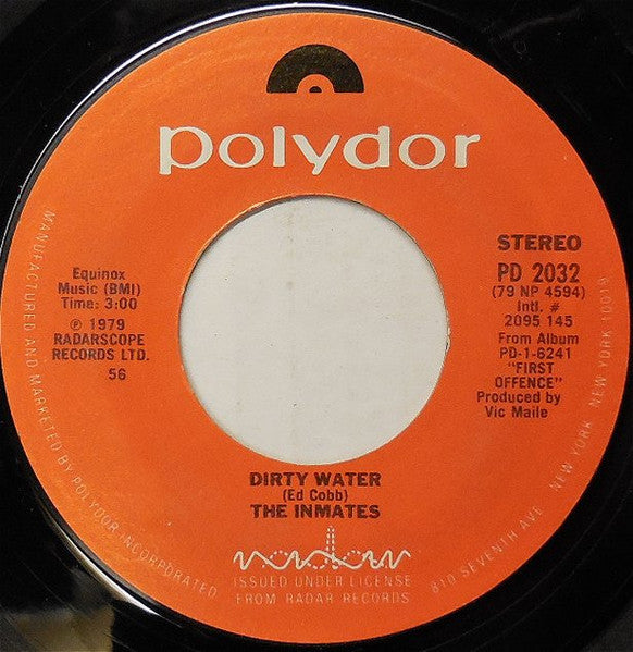 The Inmates (2) : Dirty Water (7", Single, Styrene)