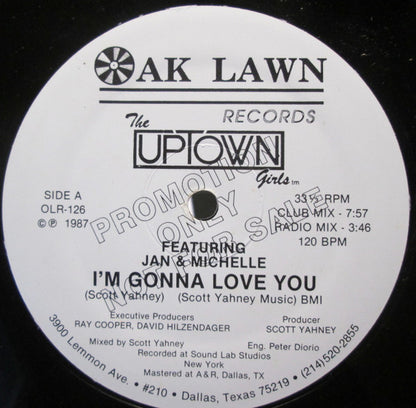 The Uptown Girls Featuring Jan & Michelle : I'm Gonna Love You (12", Promo)