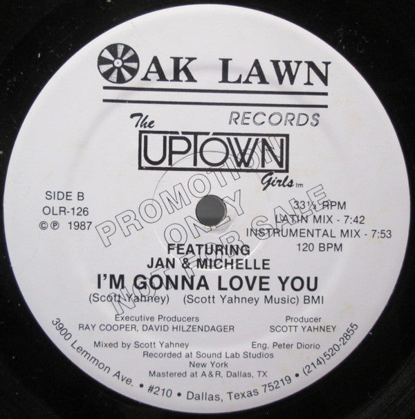 The Uptown Girls Featuring Jan & Michelle : I'm Gonna Love You (12", Promo)