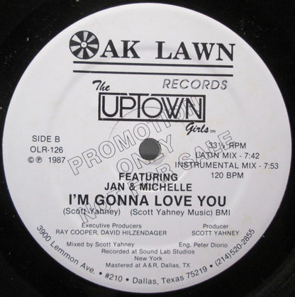 The Uptown Girls Featuring Jan & Michelle : I'm Gonna Love You (12", Promo)