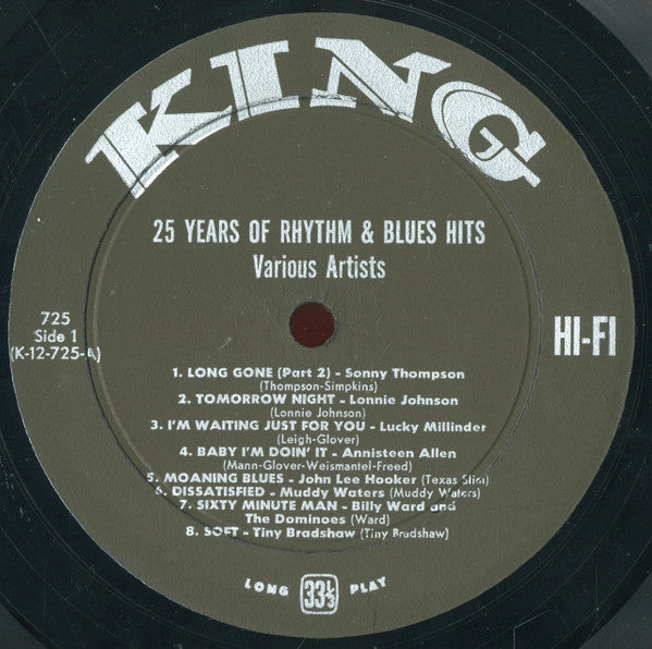Various : 25 Years Of Rhythm & Blues Hits (LP, Comp, Styrene)