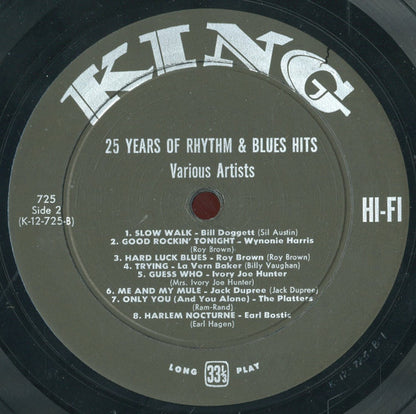 Various : 25 Years Of Rhythm & Blues Hits (LP, Comp, Styrene)