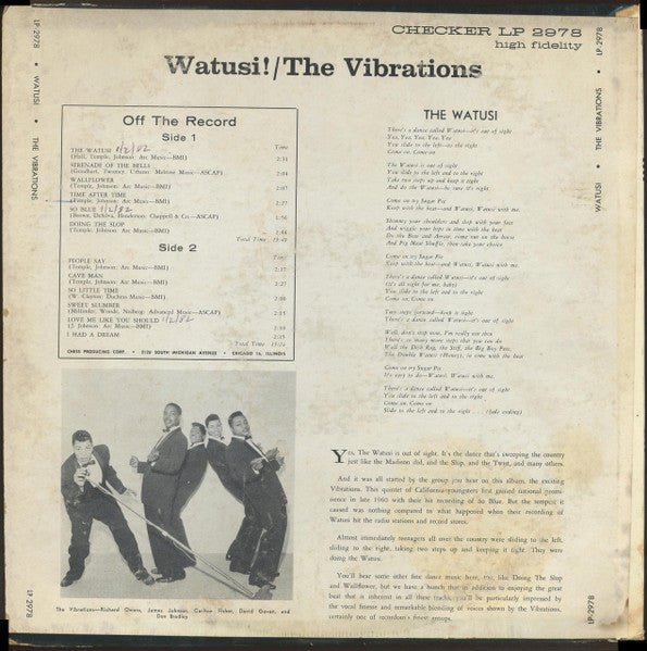 The Vibrations : Watusi! (LP, Album, Mono, Pla)