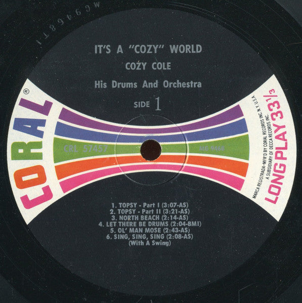Cozy Cole : It's A Cozy World (LP, Album, Mono, RE)