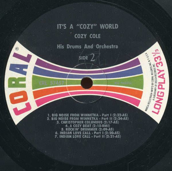 Cozy Cole : It's A Cozy World (LP, Album, Mono, RE)