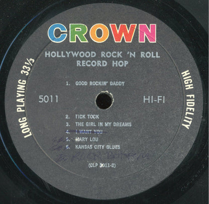 Various : Hollywood Rock 'N Roll Record Hop (LP, Comp, RP)