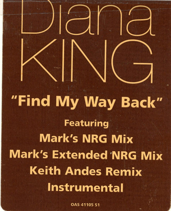 Diana King : Find My Way Back (12", Promo)