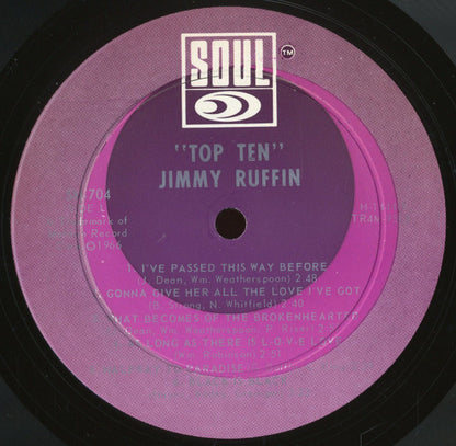Jimmy Ruffin : Sings Top Ten (LP, Album, Mono)