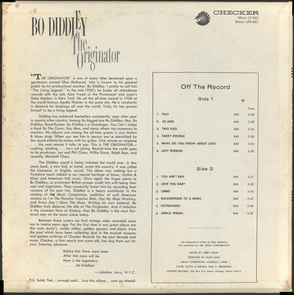 Bo Diddley : The Originator (LP, Comp, Mono)