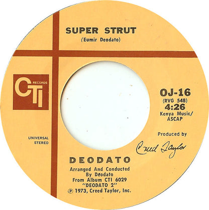 Eumir Deodato : Rhapsody In Blue / Super Strut (7", Single, Styrene)