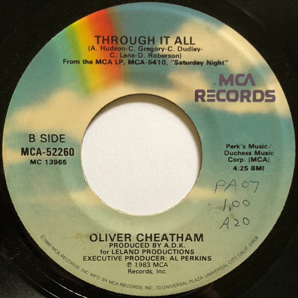 Oliver Cheatham : Just To Be With You / Through It All (7", Single)