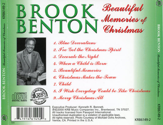 Brook Benton : Beautiful Memories Of Christmas (CD, Comp)