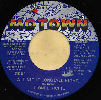 Lionel Richie : All Night Long (All Night) (7", Single)