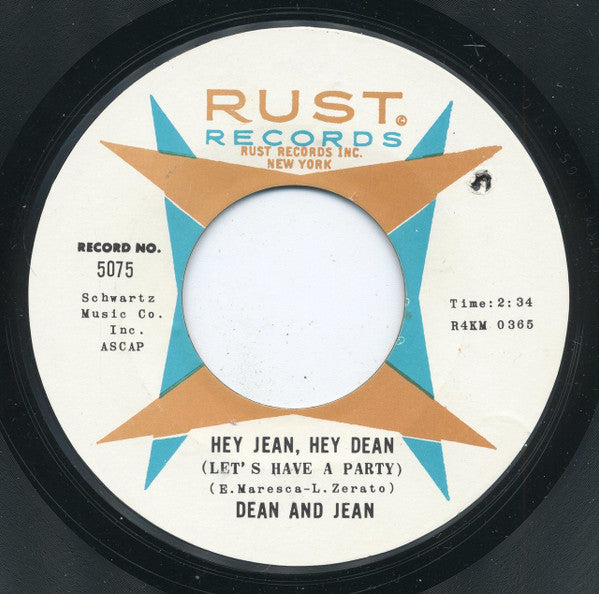 Dean & Jean : Hey Jean, Hey Dean (7", Single, Styrene)