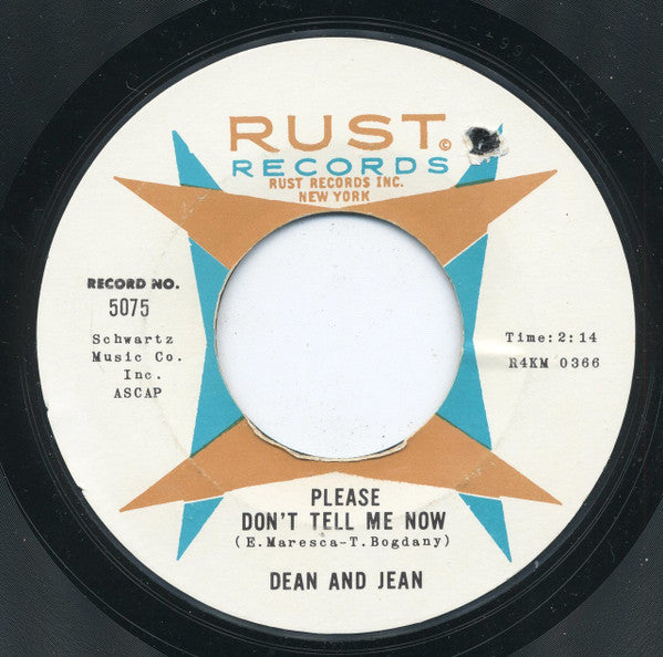 Dean & Jean : Hey Jean, Hey Dean (7", Single, Styrene)