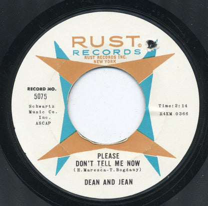 Dean & Jean : Hey Jean, Hey Dean (7", Single, Styrene)