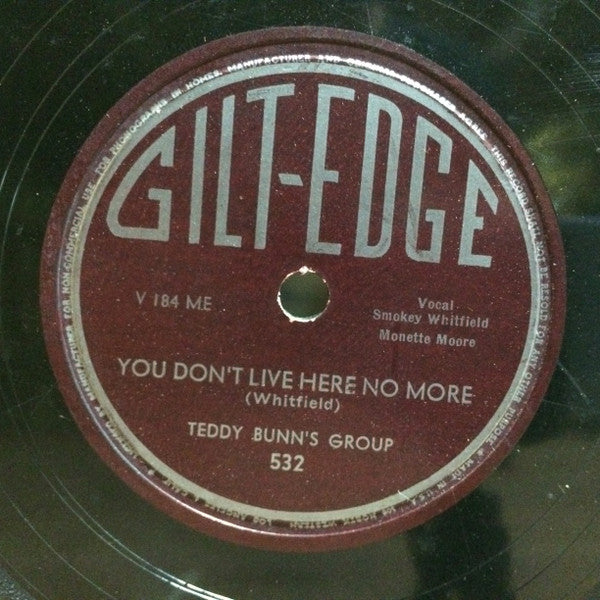 Teddy Bunn's Group : You Don't Live Here No More / Ee-Bobaliba (Shellac, 10")