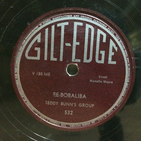 Teddy Bunn's Group : You Don't Live Here No More / Ee-Bobaliba (Shellac, 10")