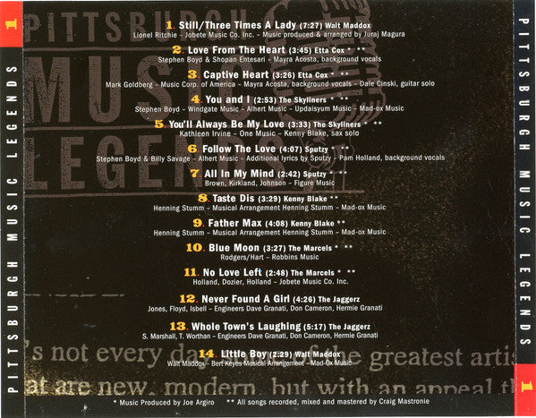 Various : Pittsburgh Music Legends (CD, Comp)