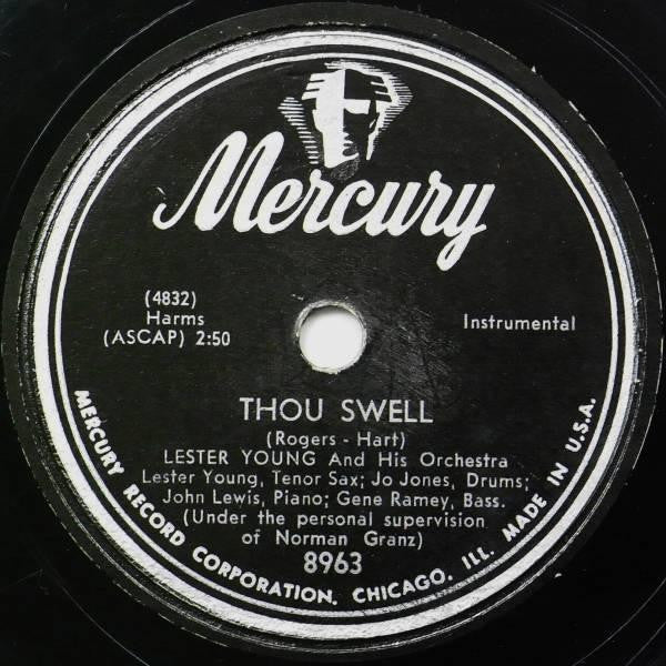 Lester Young And His Orchestra : Thou Swell / Let's Fall In Love (Shellac, 10")