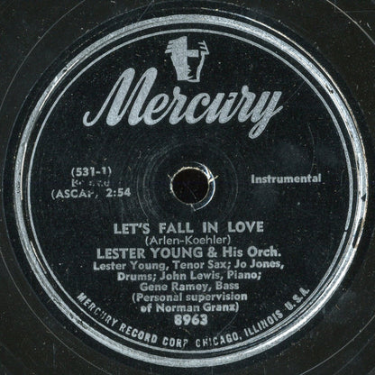 Lester Young And His Orchestra : Thou Swell / Let's Fall In Love (Shellac, 10")