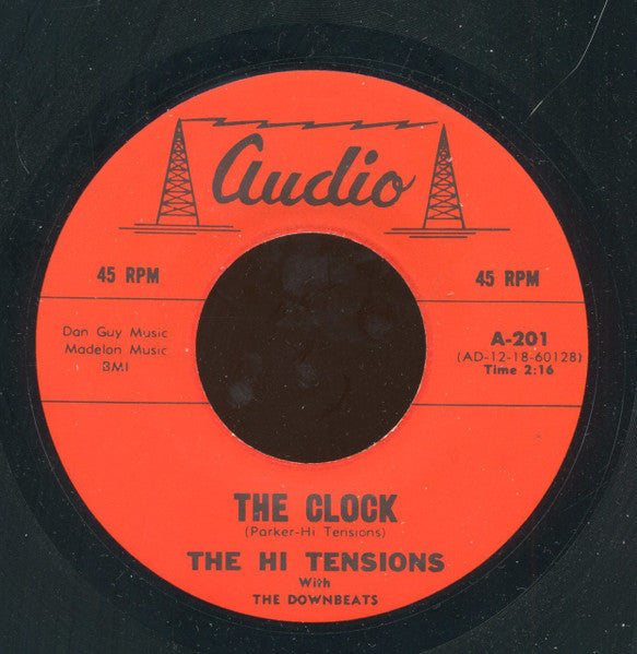 The Hi-Tensions with The Downbeats (13) : The Clock / So Far Away (7", RE, Unofficial)