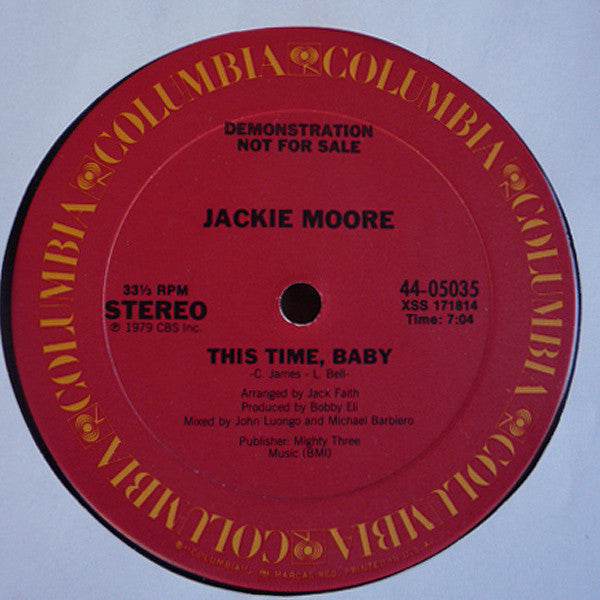 Jackie Moore : This Time Baby (12", Promo, RE)