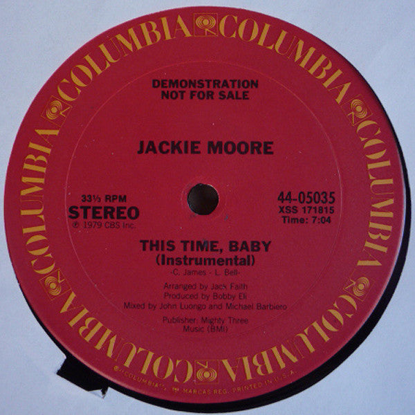 Jackie Moore : This Time Baby (12", Promo, RE)