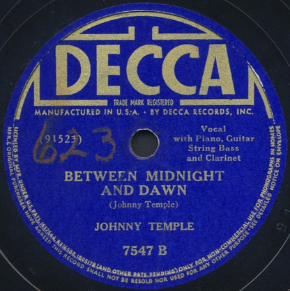 Johnny Temple (2) : Big Leg Woman / Between Midnight And Dawn (Shellac, 10")