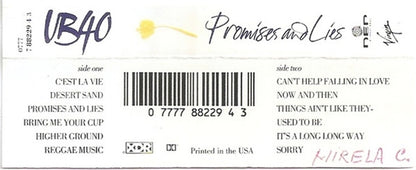 UB40 : Promises And Lies (Cass, Album)