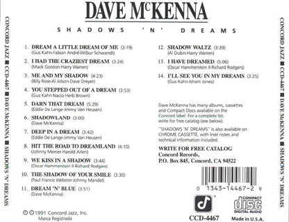 Dave McKenna : Shadows 'N' Dreams (CD, Album)