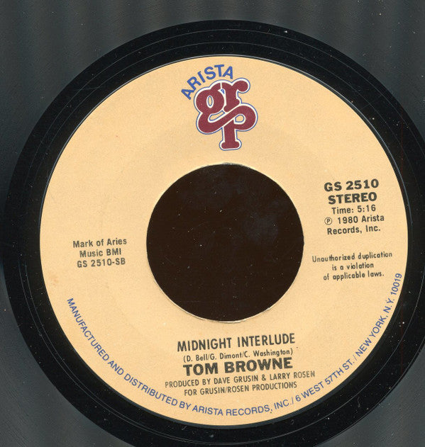 Tom Browne : Thighs High (Grip Your Hips And Move) / Midnight Interlude (7", Styrene)