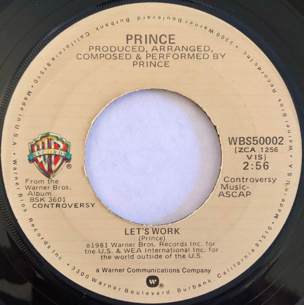 Prince : Let's Work (7", Single, Jac)