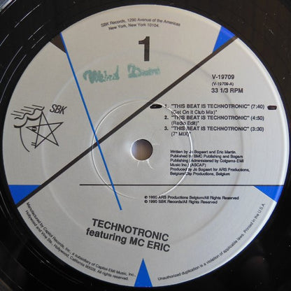 Technotronic Featuring MC Eric : This Beat Is Technotronic (12", Single)