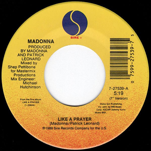 Madonna : Like A Prayer (7", Single, Spe)
