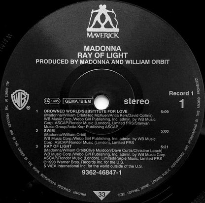 Madonna : Ray Of Light (2xLP, Album)