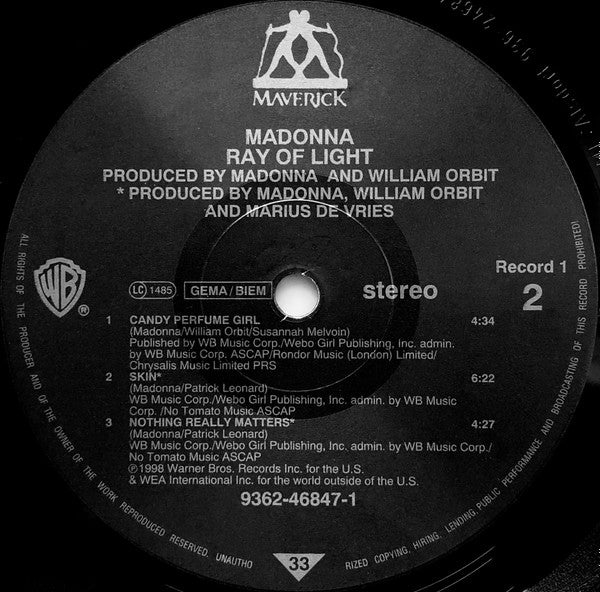 Madonna : Ray Of Light (2xLP, Album)