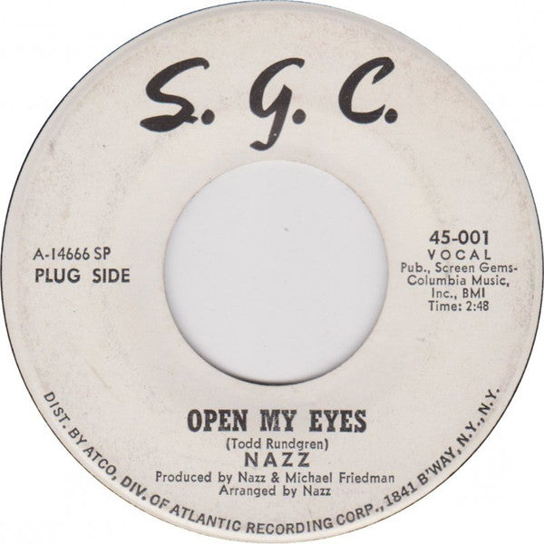 Nazz : Open My Eyes (7", Single, Promo, SP)