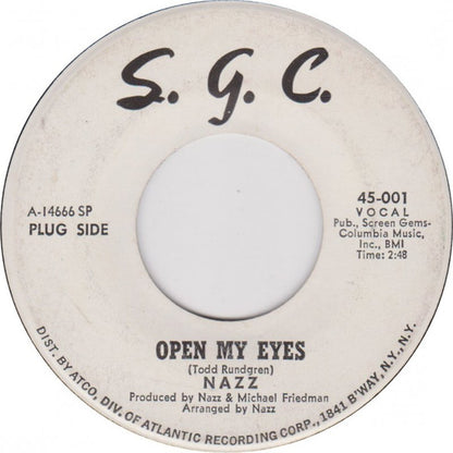 Nazz : Open My Eyes (7", Single, Promo, SP)