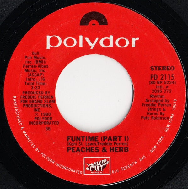 Peaches & Herb : Funtime (7", Single, 56)
