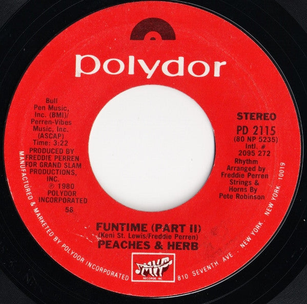Peaches & Herb : Funtime (7", Single, 56)
