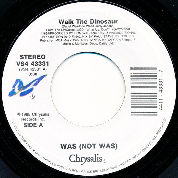 Was (Not Was) : Walk The Dinosaur (7", Single, Styrene, Car)