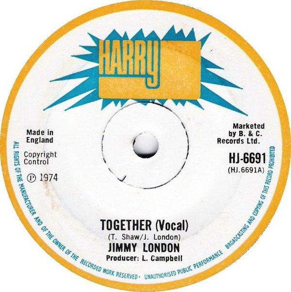 Jimmy London : Together (7", Single)