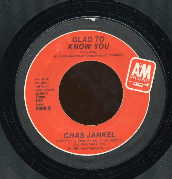 Chas Jankel : Glad To Know You / 3,000,000 Synths (7", Styrene, Pit)