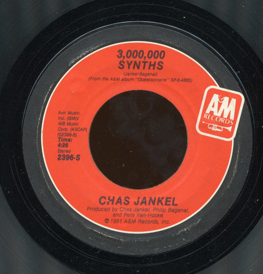 Chas Jankel : Glad To Know You / 3,000,000 Synths (7", Styrene, Pit)