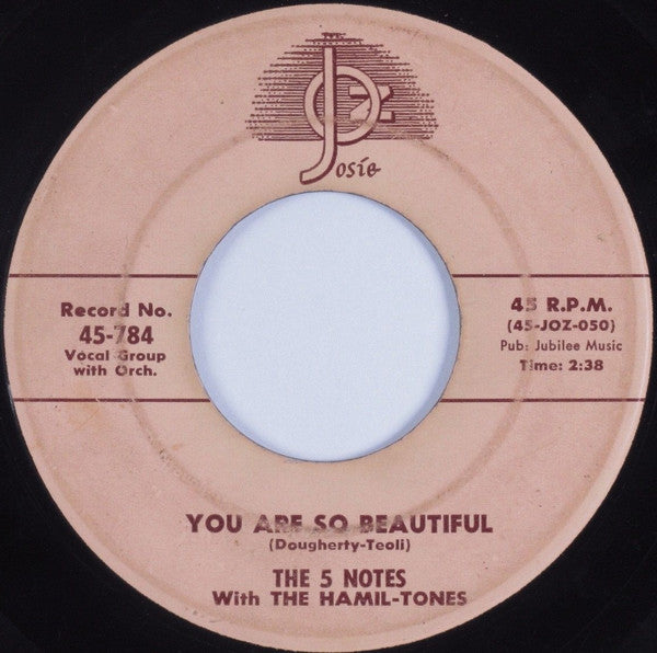 The 5 Notes With The Hamil-Tones : You Are So Beautiful / Broken Hearted Baby (7", Single, Mono)