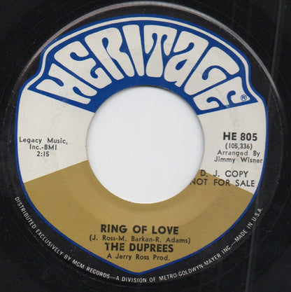 The Duprees : Goodnight My Love / Ring Of Love (7", Single, Promo)